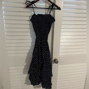 New with tags Tory Burch navy polka dot summer tie dress